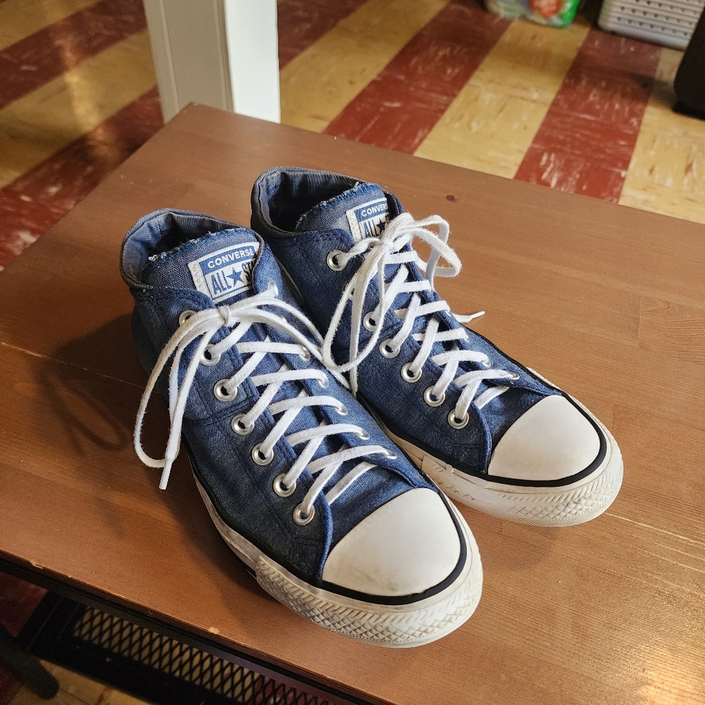 Converse Navy High-Tops with White Accents